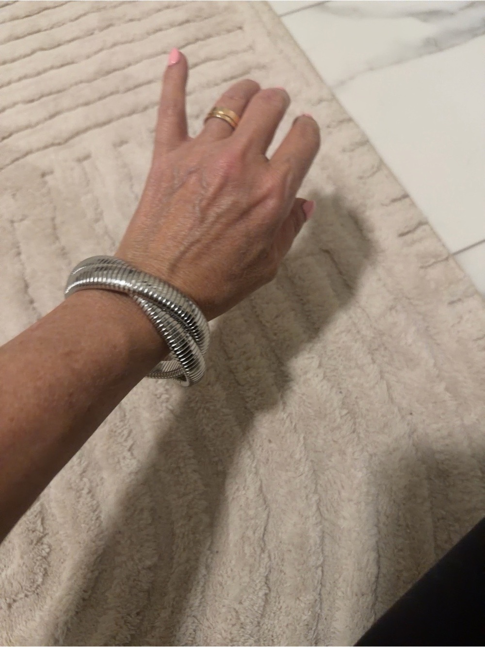 NWOT Silver Tone Flexible Coil Wrap Bracelet Statement Cuff